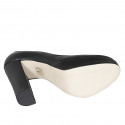 Escarpin pour femmes avec plateforme en cuir noir avec talon 11 - Pointures disponibles:  31, 32, 35
