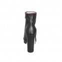 Bottines pour femmes avec fermeture éclair et plateforme en cuir noir talon 11 - Pointures disponibles:  42, 43