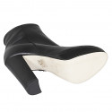 Bottines pour femmes avec fermeture éclair et plateforme en cuir noir talon 11 - Pointures disponibles:  42, 43