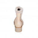 Stivaletto da donna in pelle beige con cerniera e fodera in pelliccia tacco 4 - Misure disponibili: 32, 45