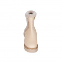 Stivaletto da donna in pelle beige con cerniera e fodera in pelliccia tacco 4 - Misure disponibili: 32, 45