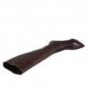 Woman's pointy boot in brown leather with zipper and heel 7 - Available sizes:  32, 33