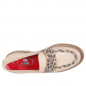 Mocassino da donna in pelle nude con mascherina in pelle con stampa maculata tacco 4 - Misure disponibili: 32, 42, 43, 44