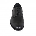 Zapato elegante derby con cordones y puntera para hombre en piel de color negro - Tallas disponibles:  36, 37, 38, 46, 47, 48, 49, 50, 51, 52
