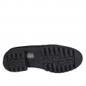Mocassin pour femmes avec chaîne et elastique en daim noir talon 4 - Pointures disponibles:  33, 34, 45