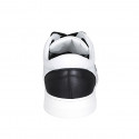 Scarpa stringata da donna con plantare estraibile in pelle bianca e nera zeppa 3 - Misure disponibili: 42, 43, 44, 46