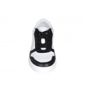 Scarpa stringata da donna con plantare estraibile in pelle bianca e nera zeppa 3 - Misure disponibili: 42, 43, 44, 46