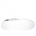Chaussure à lacets avec semelle amovible pour femmes en cuir blanc et noir talon compensé 3 - Pointures disponibles:  42, 43, 44, 46