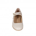 Mary Jane pour femmes avec bout rondu et deux courroies en cuir nue e talon 1 - Pointures disponibles:  33, 35, 44, 45