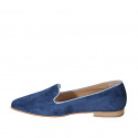Mocassin pour femmes en daim bleu et bleu clair talon 1 - Pointures disponibles:  33, 34, 42, 43, 44, 45