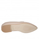 Mocassin à bout pointu pour femmes en cuir rose clair avec accessoire talon 1 - Pointures disponibles:  32, 33, 35, 43, 44, 45, 46