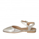 Chaussure ouverte au talon pour femmes en cuir laminé platine avec courroie talon 1 - Pointures disponibles:  33, 35, 42, 43, 44, 45, 46
