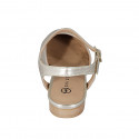 Chaussure ouverte au talon pour femmes en cuir laminé platine avec courroie talon 1 - Pointures disponibles:  33, 35, 42, 43, 44, 45, 46