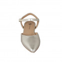 Chaussure ouverte au talon pour femmes en cuir laminé platine avec courroie talon 1 - Pointures disponibles:  33, 35, 42, 43, 44, 45, 46