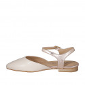 Decolté aperta sul tallone in pelle cipria e laminata rame con cinturino tacco 1 - Misure disponibili: 32, 33, 35, 42, 43, 44, 45, 46