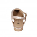 Decolté aperta sul tallone in pelle cipria e laminata rame con cinturino tacco 1 - Misure disponibili: 32, 33, 35, 42, 43, 44, 45, 46