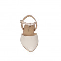 Chaussure ouverte au talon pour femmes en cuir rose clair et cuir laminé cuivre avec courroie talon 1 - Pointures disponibles:  32, 33, 35, 42, 43, 44, 45, 46