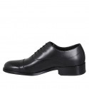 Chaussure richelieu à lacets pour hommes en cuir noir avec bout droit - Pointures disponibles:  36, 37, 38, 48, 49, 50, 51