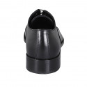 Chaussure richelieu à lacets pour hommes en cuir noir avec bout droit - Pointures disponibles:  36, 37, 38, 48, 49, 50, 51