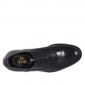 Chaussure richelieu à lacets pour hommes en cuir noir avec bout droit - Pointures disponibles:  36, 37, 38, 48, 49, 50, 51