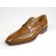 Zapato derby elegante con cordones para hombre en piel de color cuero - Tallas disponibles:  51