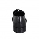 Chaussure richelieu élégante à lacets pour hommes en cuir brossé noir - Pointures disponibles:  36, 37, 38, 46, 47, 48, 49, 50, 51, 52