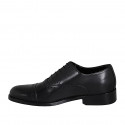 Zapato oxford con cordones y puntera Brogue para hombre en piel negra - Tallas disponibles:  36, 37, 38, 46, 47, 49, 50, 51, 52