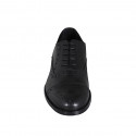 Zapato oxford con cordones y puntera Brogue para hombre en piel negra - Tallas disponibles:  36, 37, 38, 46, 47, 49, 50, 51, 52