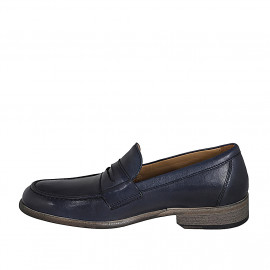 Mocassin élégante pour hommes en cuir bleu - Pointures disponibles:  36, 38, 46, 47, 51, 52 2