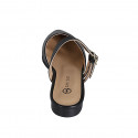 Mule cerrado en punta para mujer con correas en piel negra tacon 2 - Tallas disponibles:  32, 33, 34, 35, 42, 43
