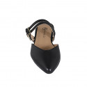 Mule cerrado en punta para mujer con correas en piel negra tacon 2 - Tallas disponibles:  32, 33, 34, 35, 42, 43
