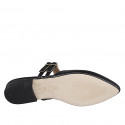 Mule cerrado en punta para mujer con correas en piel negra tacon 2 - Tallas disponibles:  32, 33, 34, 35, 42, 43