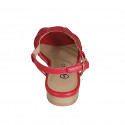 Sandalia para mujer en piel roja tacon 2 - Tallas disponibles:  35