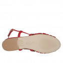 Sandale pour femmes en cuir rouge talon 2 - Pointures disponibles:  35