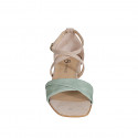 Chaussure ouverte pour femmes avec courroie en daim beige et vert talon 2 - Pointures disponibles:  32, 33, 35, 42, 43, 44, 45