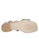 Chaussure ouverte pour femmes avec courroie en daim beige et vert talon 2 - Pointures disponibles:  32, 33, 35, 42, 43, 44, 45