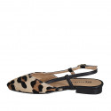 Decolté aperta sul tallone in pelle nera e pelle di vitello con pelo maculato tacco 2 - Misure disponibili: 34, 35, 42