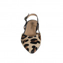 Decolté aperta sul tallone in pelle nera e pelle di vitello con pelo maculato tacco 2 - Misure disponibili: 34, 35, 42