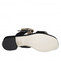 Woman's mules in black suede with buckle and elastic heel 3 - Available sizes:  32, 33, 35, 42, 43, 44, 45