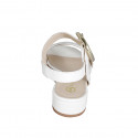 Sandalia con hebilla para mujer en piel blanca tacon 3 - Tallas disponibles:  35, 43, 44