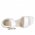 Sandale pour femmes avec boucle en cuir blanc talon 3 - Pointures disponibles:  35, 43, 44