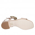 Sandalia con hebilla para mujer en piel rosada claro tacon 3 - Tallas disponibles:  32, 34, 35, 42, 43, 44, 45