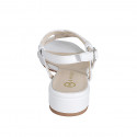 Sandale pour femmes en cuir tressé blanc talon 3 - Pointures disponibles:  32, 44