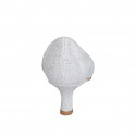 Decolté a punta da donna in tessuto laminato glitterata argento tacco 5 - Misure disponibili: 32, 33, 34, 35, 44, 45