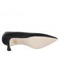 Escarpin à bout pointu pour femmes en cuir noir avec talon 5 - Pointures disponibles:  32, 35, 43, 44