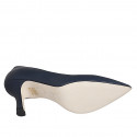 Décolleté a punta in pelle blu tacco 7 - Misure disponibili: 32, 35