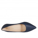 Décolleté a punta in pelle blu tacco 7 - Misure disponibili: 32, 35