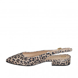 Woman's slingback shoe in spotted nubuck heel 2 - Available sizes:  35 2