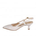 Chaussure ouverte au talon à bout pointu pour femmes en cuir verni rose talon 5 - Pointures disponibles:  32, 33, 34, 35, 42