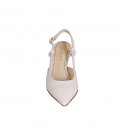 Chaussure ouverte au talon à bout pointu pour femmes en cuir verni rose talon 5 - Pointures disponibles:  32, 33, 34, 35, 42